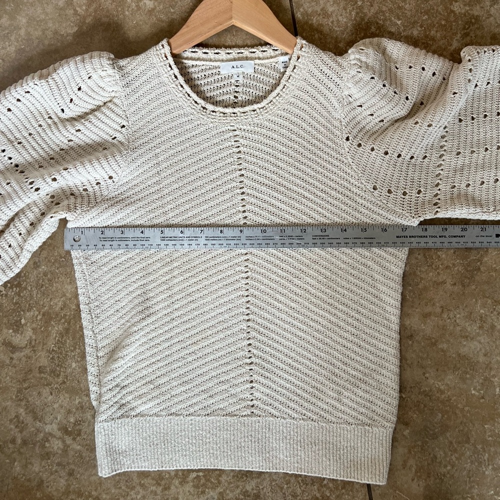 A.L.C. Juliana Crochet Crew Neck Top, Opal Cream Medium - Picture 8 of 10
